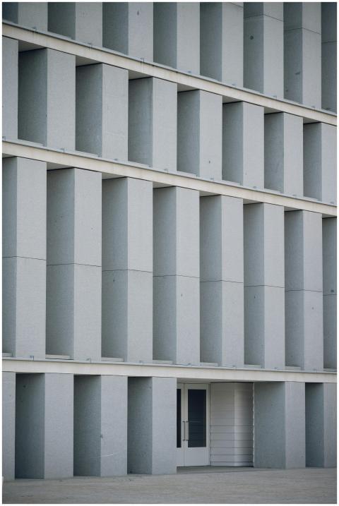 Contemporary concrete facade on a building in Madr