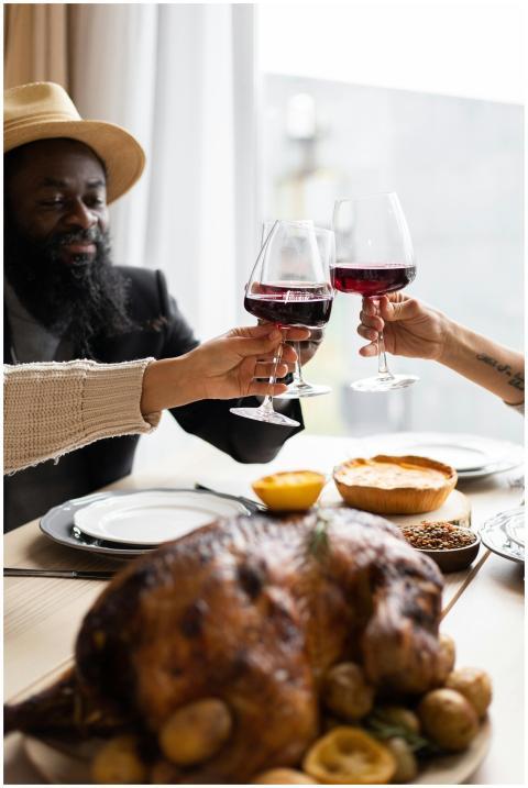 A joyful get-together with friends toasting over a