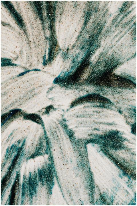 Energetic abstract painting with flowing brushstro