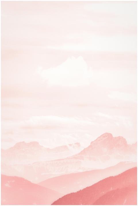 A soft pink pastel mountain landscape, perfect for