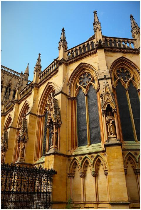 Ornate Gothic cathedral with detailed stonework an