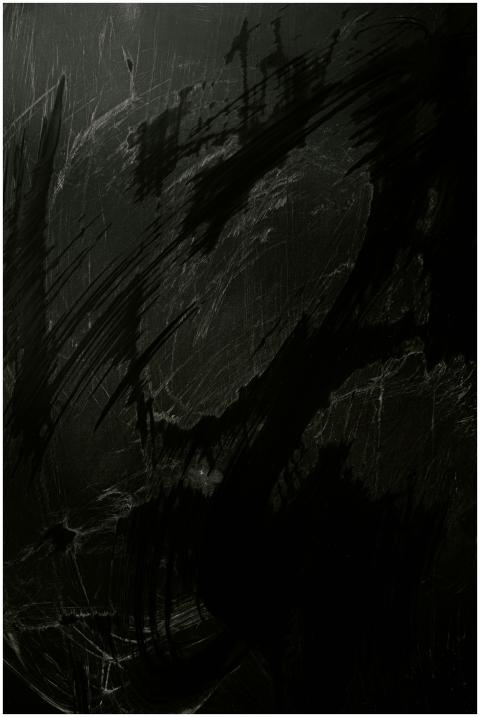 Intriguing dark abstract art with textured black p