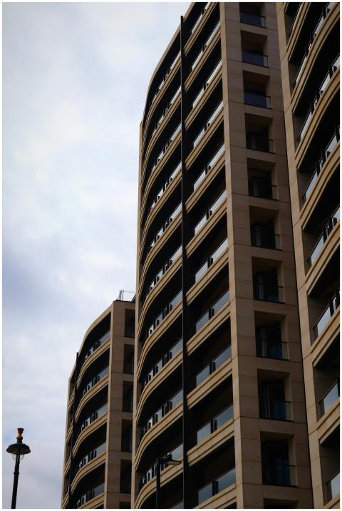 Elegant modern architecture in London under a clou