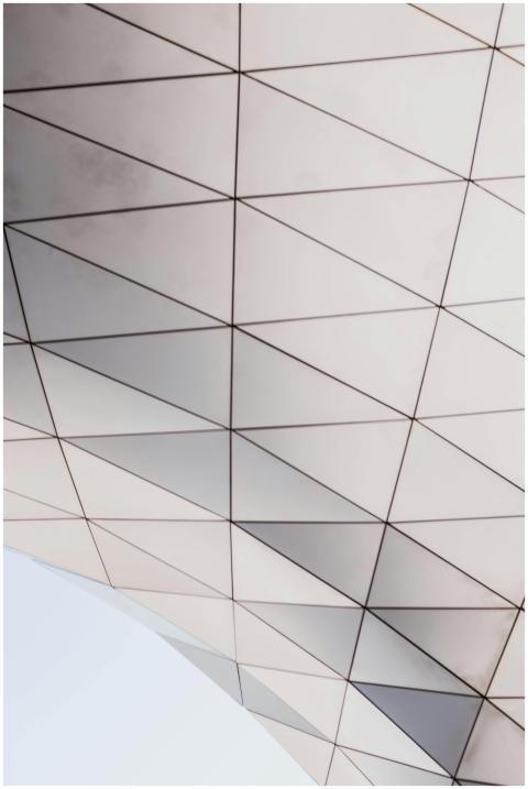 Abstract view of modern geometric architecture wit