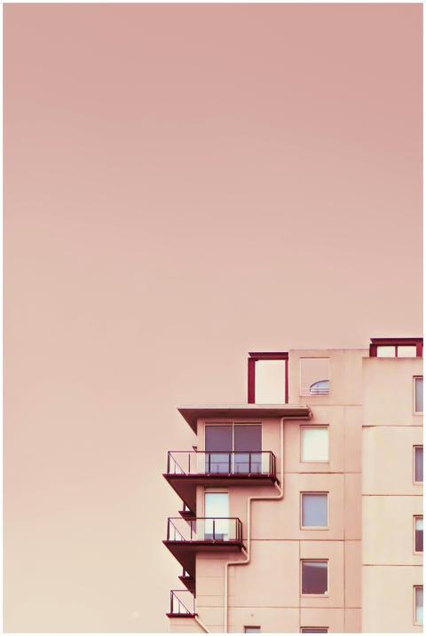 Minimalist shot of a modern apartment building wit