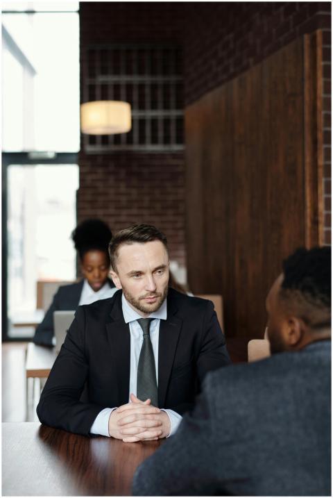 Professionals engaged in a business meeting in a c