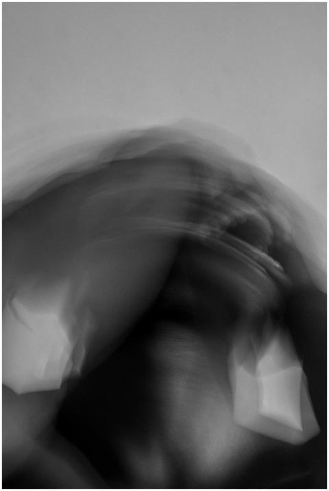 Abstract black and white portrait capturing intens