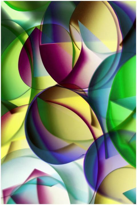 Vibrant abstract art with overlapping colorful cir