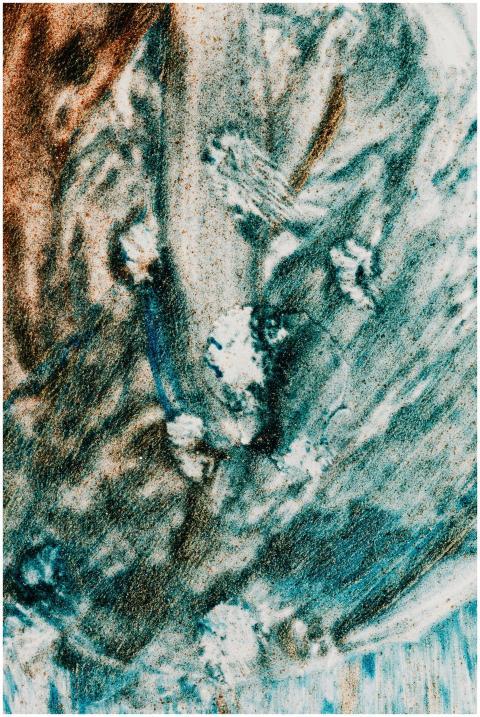 From above closeup of art backdrop with white and