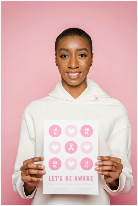 Portrait of a woman advocating for breast cancer a