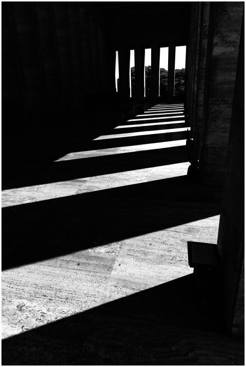 High contrast black and white photo of dramatic ar