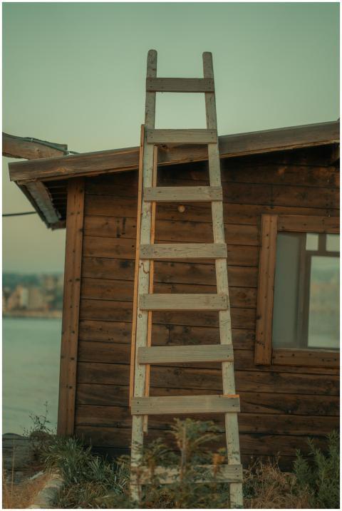 Rustic Wooden Ladder Coastal
