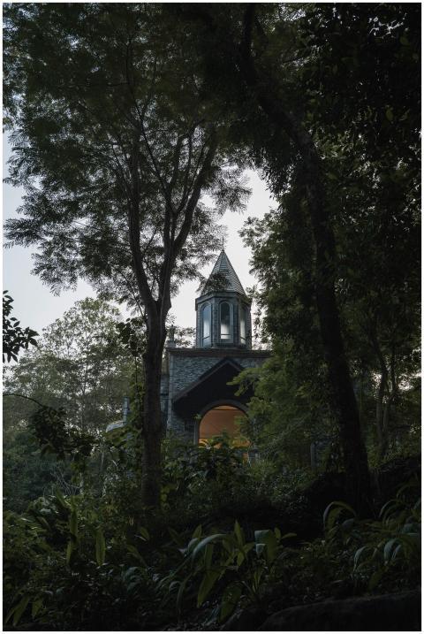 Serene Church Amidst Lush