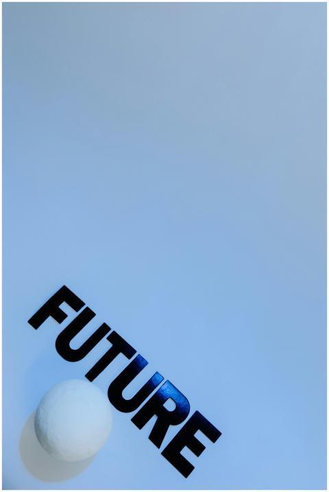 Minimalist image with the word 'FUTURE' and white