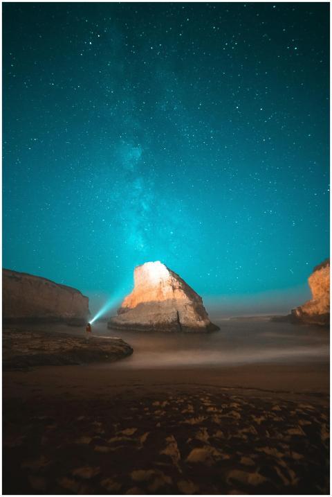 Stunning night sky with Milky Way over Shark Fin C