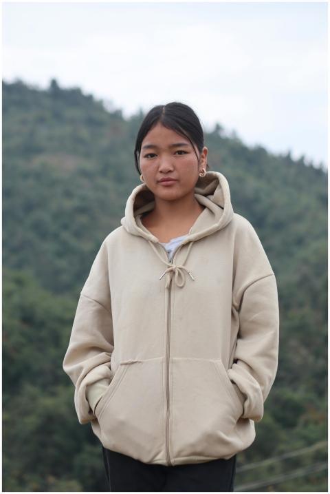Young Woman Hoodie Outdoors