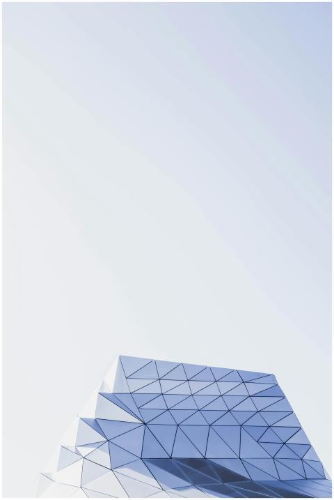 A minimalist view of a modern building with geomet