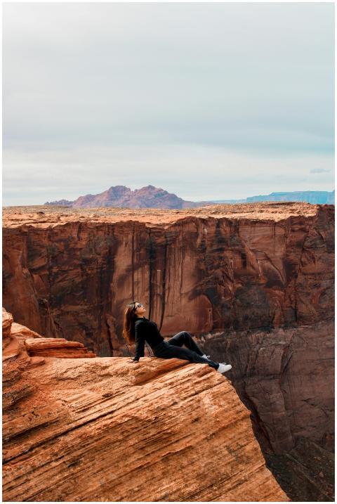 A woman enjoying the scenic view from Horseshoe Be