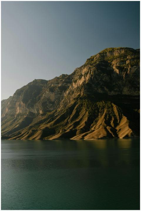 Breathtaking view of a towering mountain against a