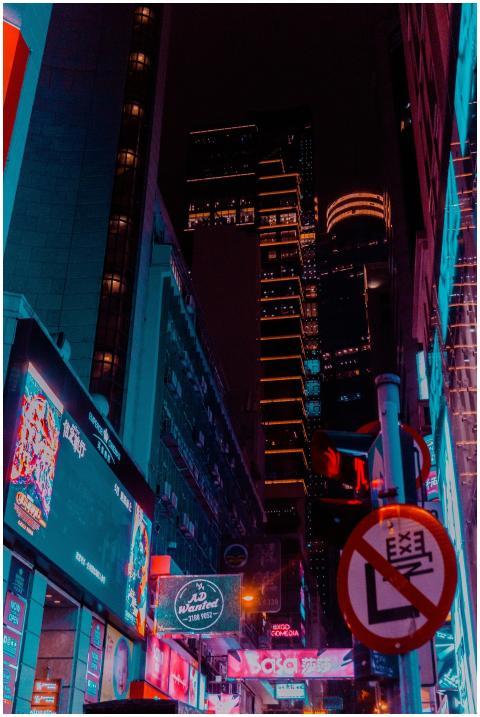 Explore the vibrant neon-lit streets of Kowloon, H