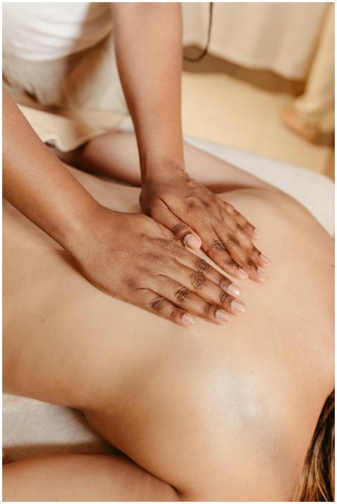 Close-up of a relaxing spa massage with a therapis