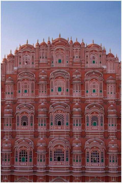 Iconic architecture of Hawa Mahal palace in Jaipur