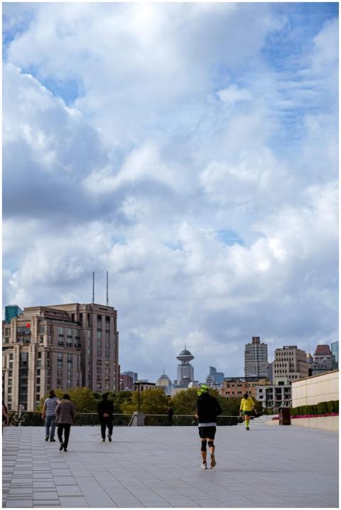 Urban Skyline People Walking