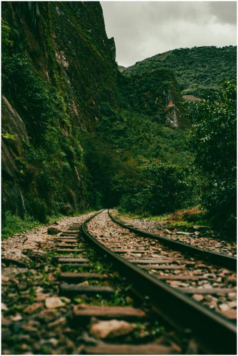 A scenic view of old railway tracks running throug