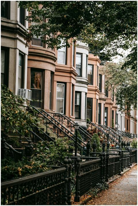 Modern complex of residential buildings with ornam