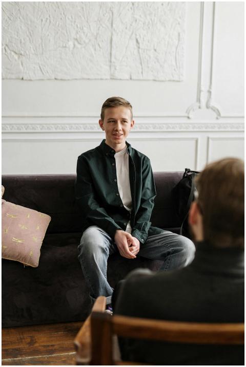 A therapist and patient engaged in a counseling se