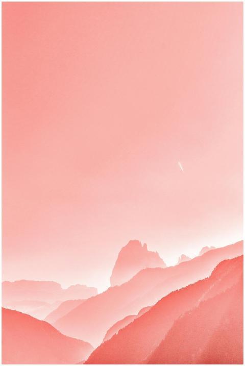 Beautiful serene mountain landscape in soft pastel