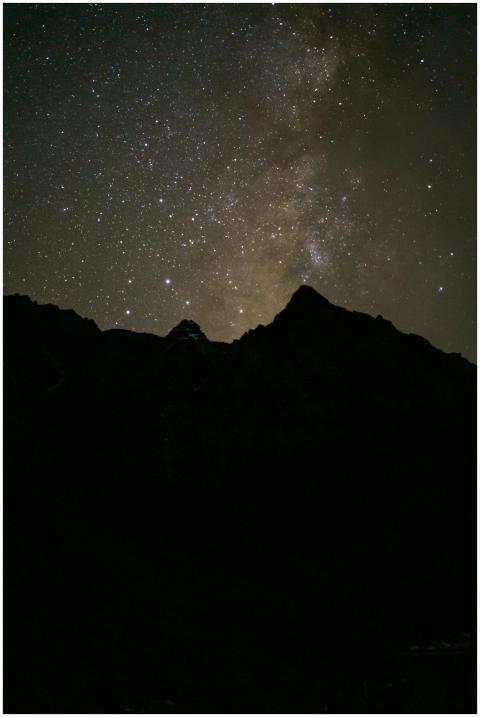 A breathtaking view of the Milky Way over dark mou