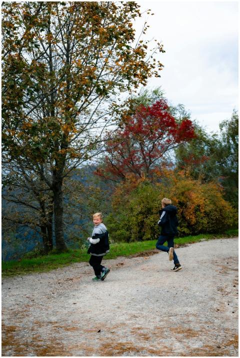 Two Children Running Scenic