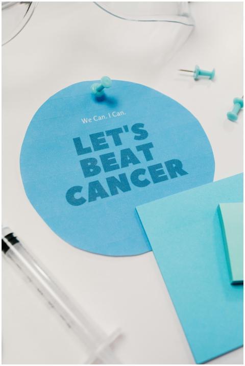 Inspirational 'Let's Beat Cancer' poster with a me