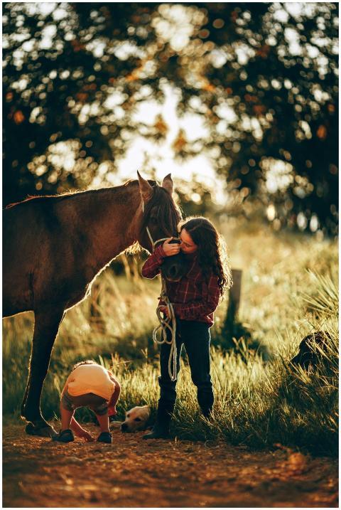 Full length of teen girl embracing horse standing
