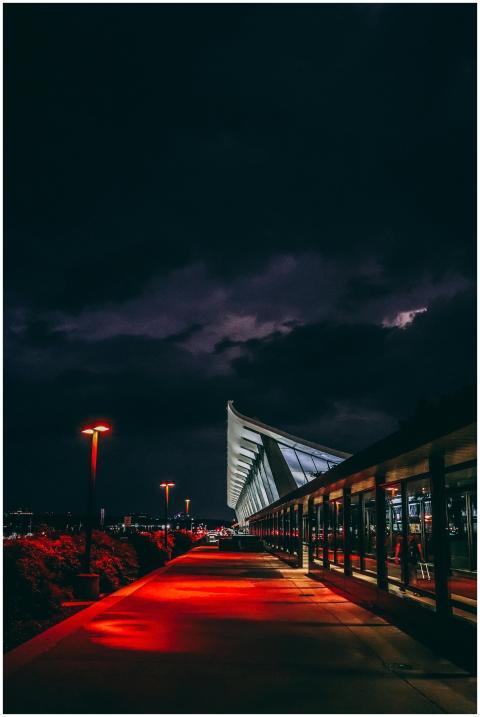 Stunning night scene capturing the illuminated arc