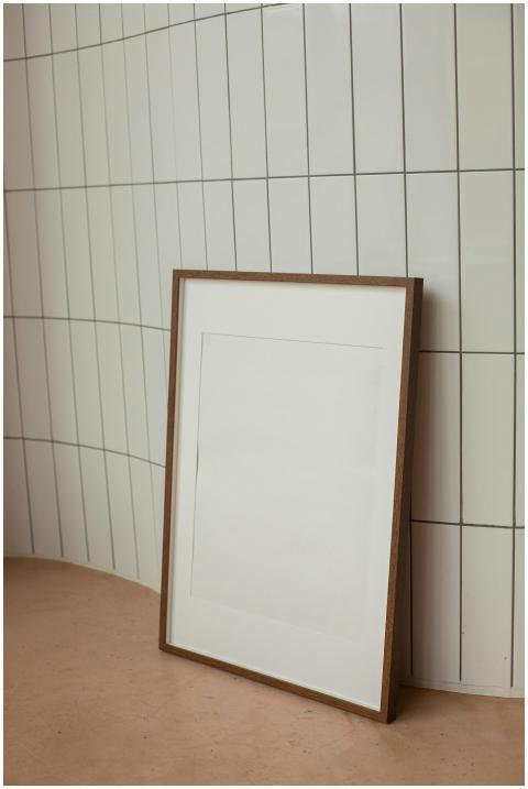 Blank rectangular shaped frame with brown border p