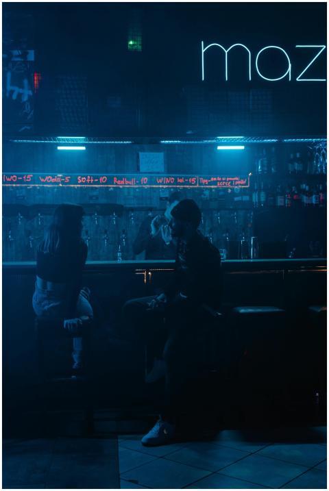 Atmospheric shot of people enjoying a night out at