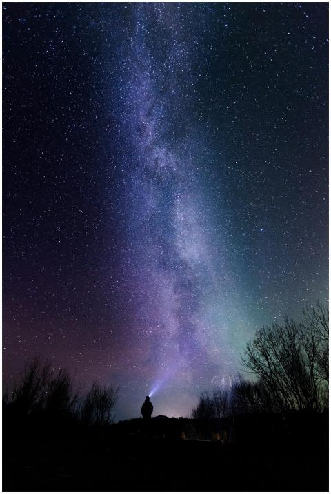 A breathtaking view of the Milky Way above a silho