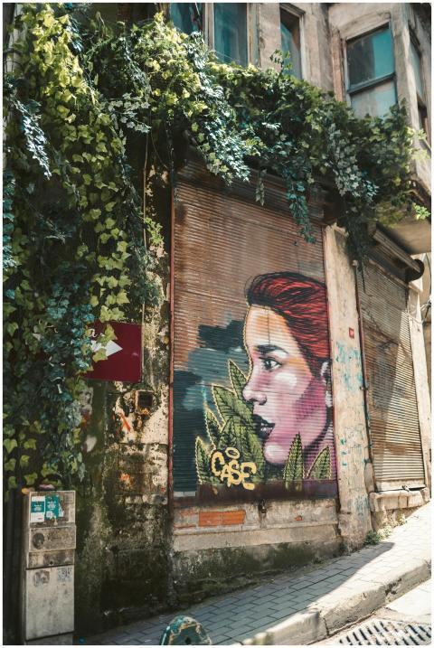 Colorful graffiti art on a building facade in Ista