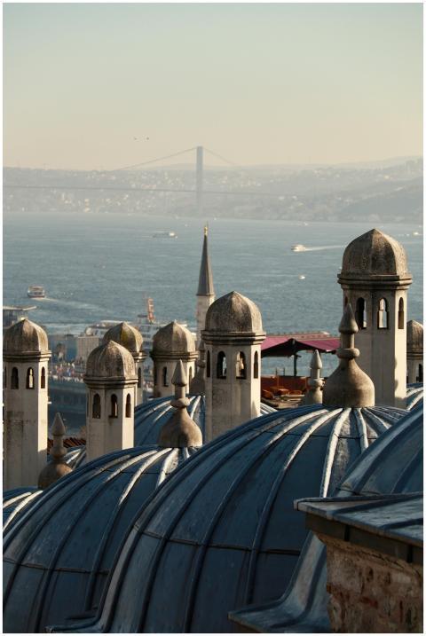 Breathtaking view of Istanbul's domes and Bosphoru