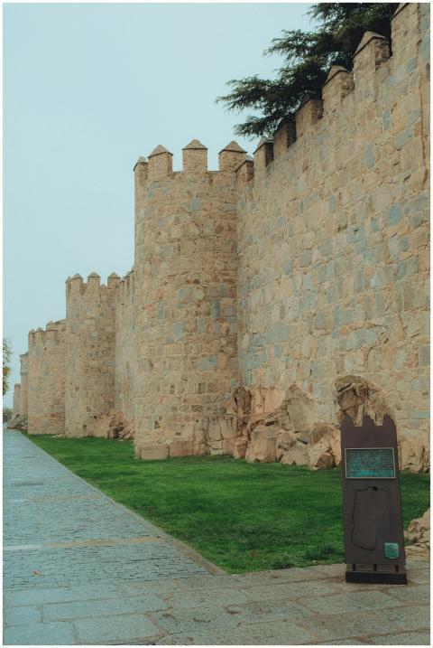 View of the historic stone walls of Ávila, a World