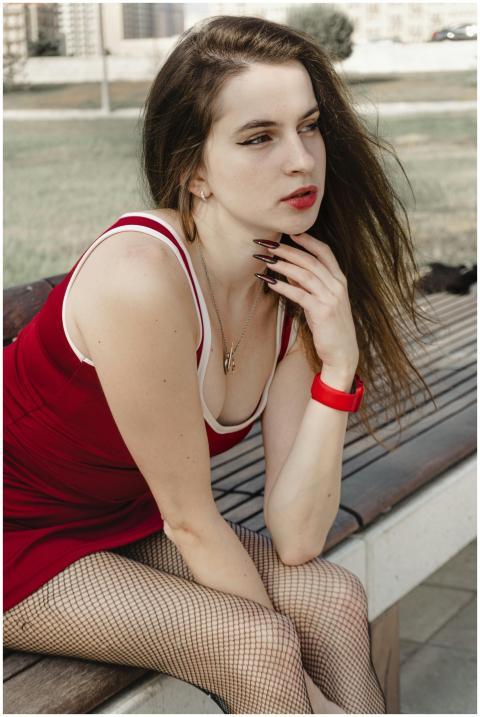 Stylish Woman Red Dress