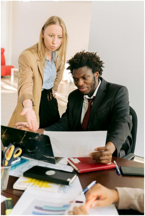 A diverse group of professionals collaborating in