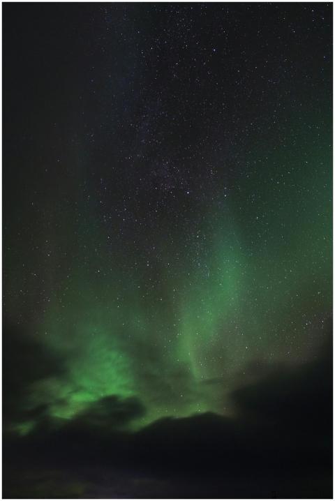 Capture of the Northern Lights illuminating a star