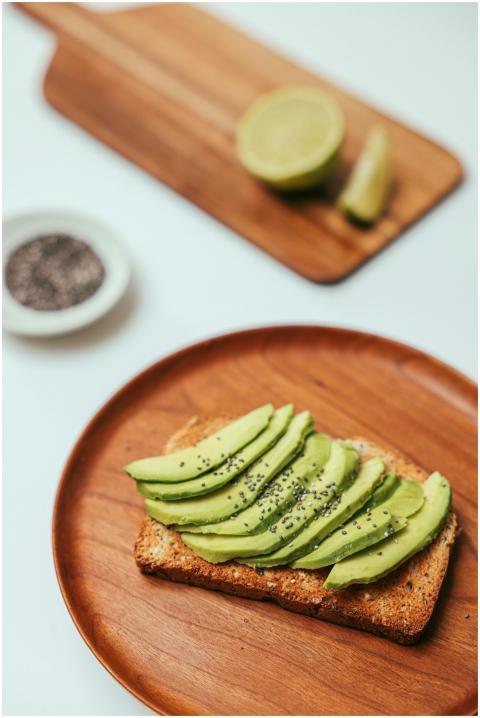 Delicious avocado toast garnished with chia seeds