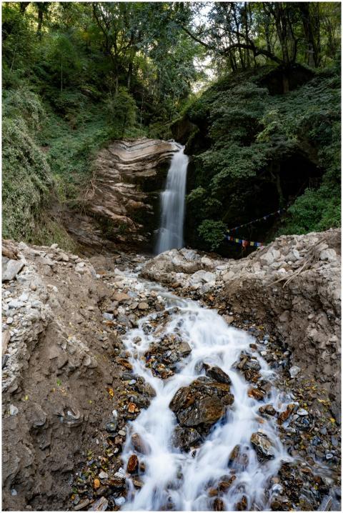 Serene Waterfall Bhutanese Forest