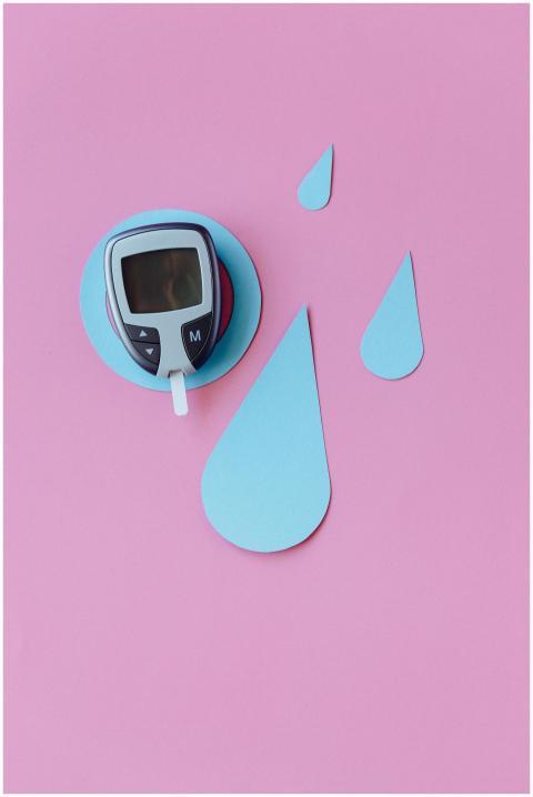 Diabetes awareness concept featuring a glucometer