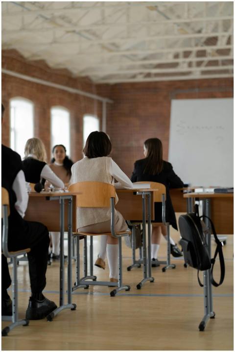 Students studying in a high school classroom. Dive