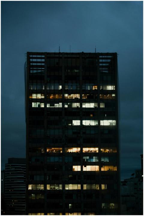 A night view of São Paulo's urban skyline featurin
